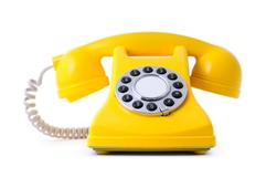 yellow painted classical phone